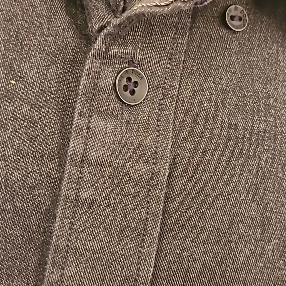 RAG & BONE Dark Grey Denim Cotton Blend Fit 2 Sz S Long Sleeve Button Down Shirt - Picture 3 of 10